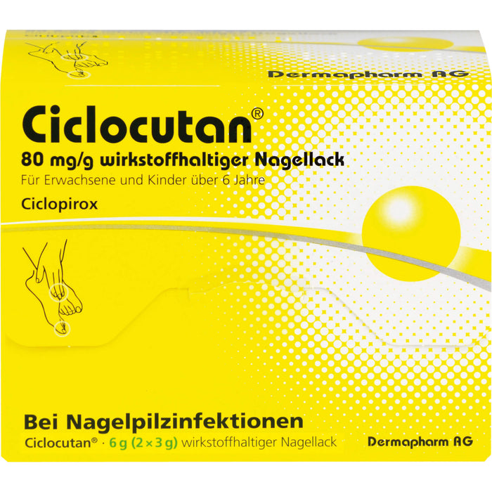 Ciclocutan 80 mg/g wirkstoffhaltiger Nagellack gegen Nagelpilzinfektionen, 6 g Vernis à ongles contenant une substance active