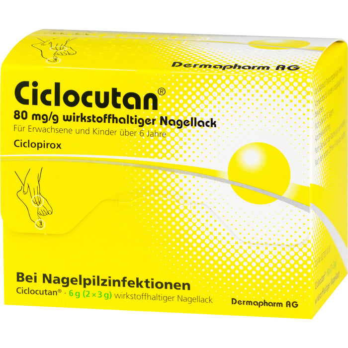 Ciclocutan 80 mg/g wirkstoffhaltiger Nagellack gegen Nagelpilzinfektionen, 6 g Vernis à ongles contenant une substance active