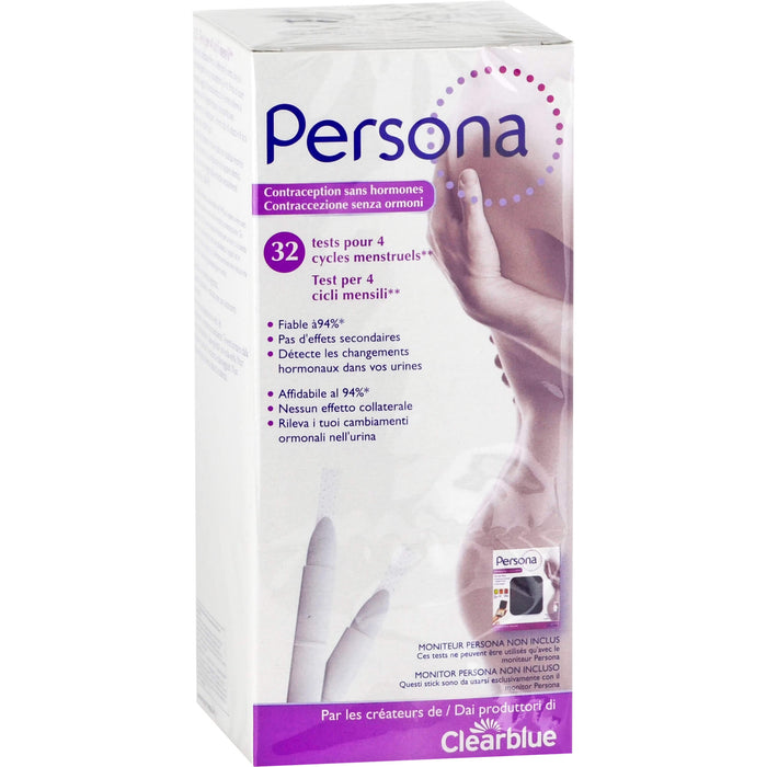 Persona hormonfreie Verhütung Teststäbchen für 4 Monatszyklen, 32 pcs. Test strips