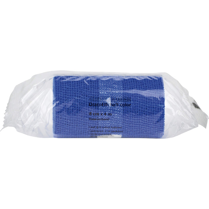 DracoElfi haft color Fixierbinde 8 cm x 4 m blau, 1 pc Bandage