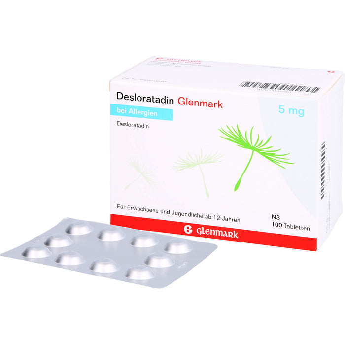 Desloratadin Glenmark 5 mg Tabletten bei Allergien, 100 pcs. Tablets