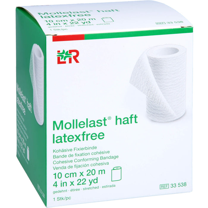 Mollelast haft latexfrei weiß 10cm x 20m gedehnt, 1 St BIN