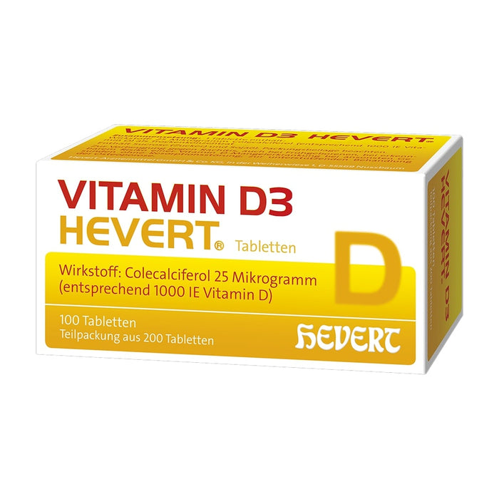 Vitamin D3 Hevert 1000 I.E. Tabletten, 200 pcs. Tablets