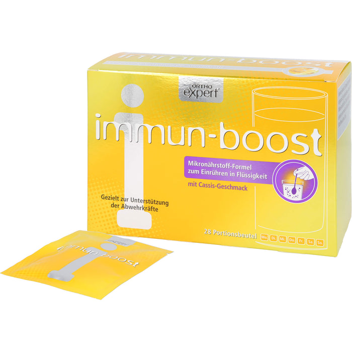 Orthoexpert immun-boost Cassis Trinkgranulat, 28 pcs. Sachets