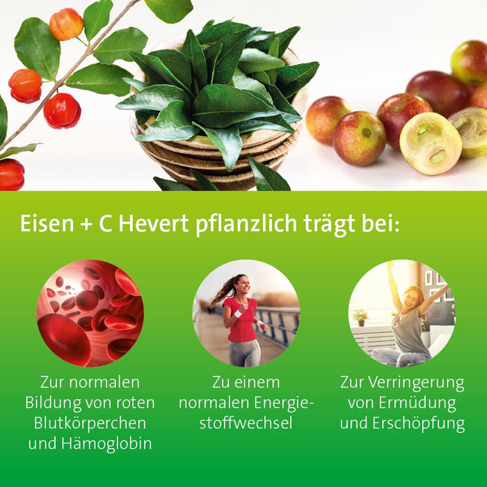 Eisen + C Hevert pflanzlich mit natürlichem Eisen und Vitamin C, 60 St. Kapseln