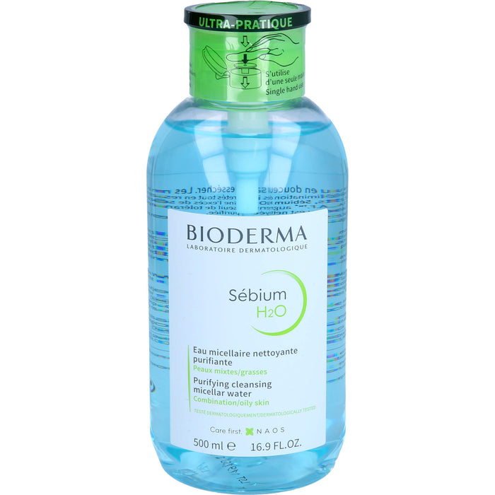 BIODERMA Sébium H2O Pump sanft klärendes Mizellenreinigungswasser, 500 ml Lösung