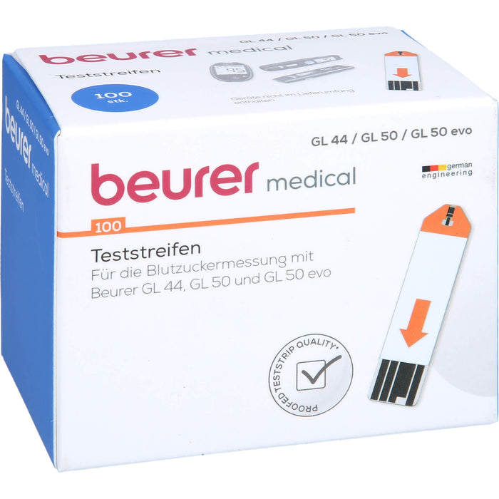 beurer GL 44 / GL 50 / GL 50 evo Blutzuckerteststreifen, 100 pc Bandelettes réactives