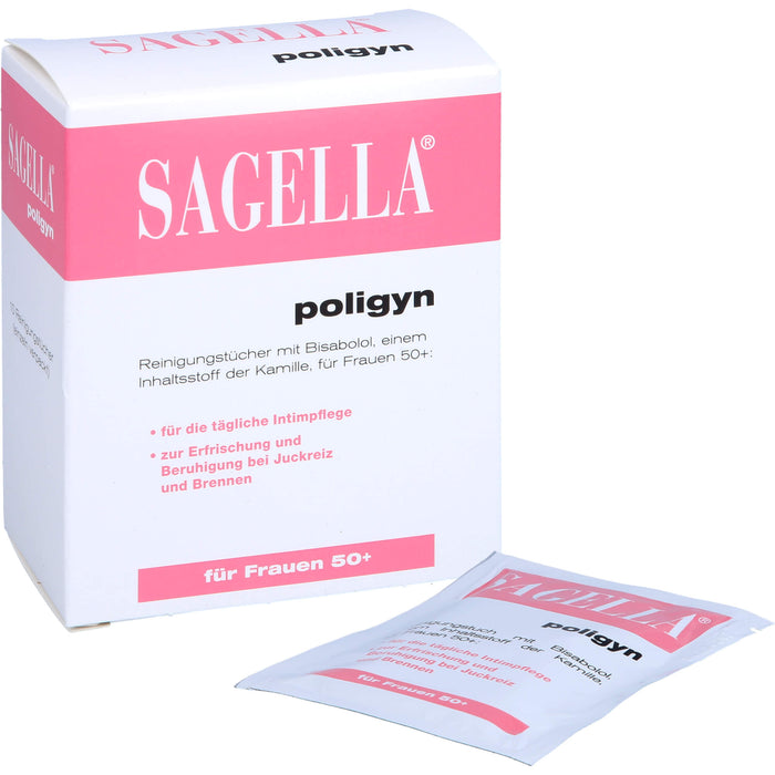 SAGELLA poligyn Intim-Reinigungstücher für Frauen 50+ für die tägliche Intimpflege bei Juckreiz und Brennen, 10 pcs. Cloths