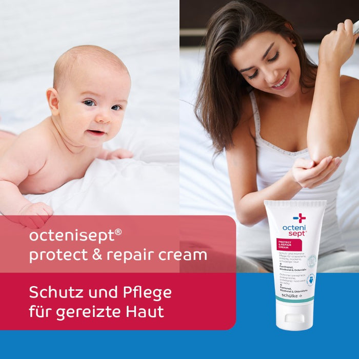 octenisept protect & repair cream - Wund- und Heilcreme zum Schutz und zur Pflege empfindlicher, trockener und rissiger Haut mit Panthenol, 50 ml Lösung