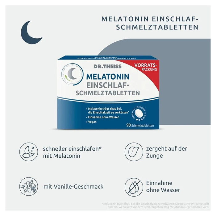 DR. THEISS Melatonin Einschlaf-Schmelztabletten, 90 pcs. Tablets