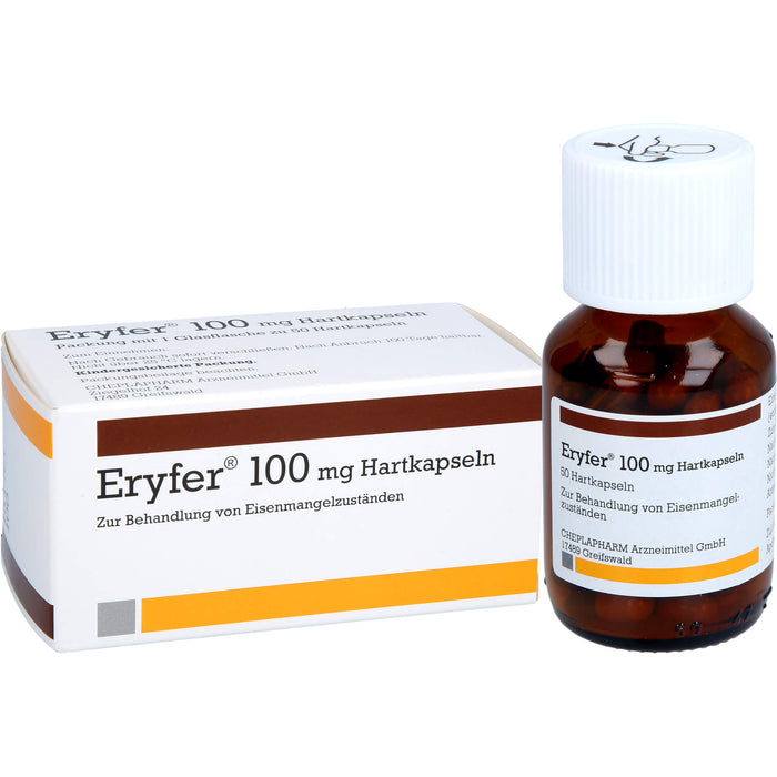 Eryfer 100 mg Hartkapseln bei Eisenmangelzuständen, 50 pc Capsules