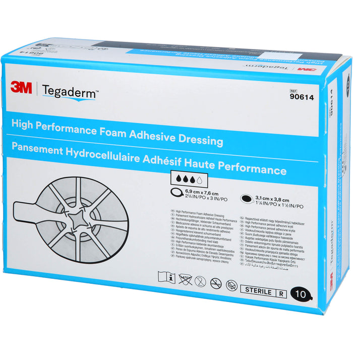 TEGADERM Foam Adhesive 6,9x7,6 cm oval 90614, 10 St VER