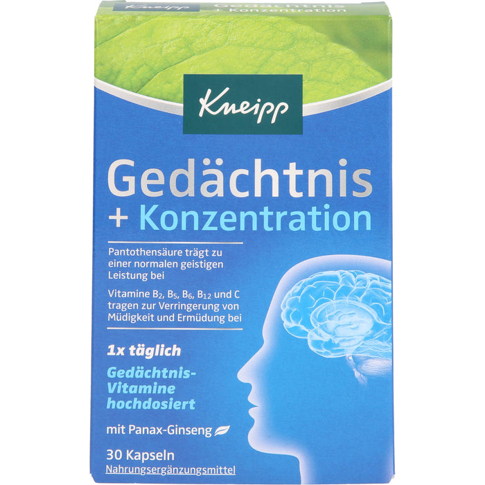 Kneipp Gedächtnis + Konzentration, 30 pc Capsules