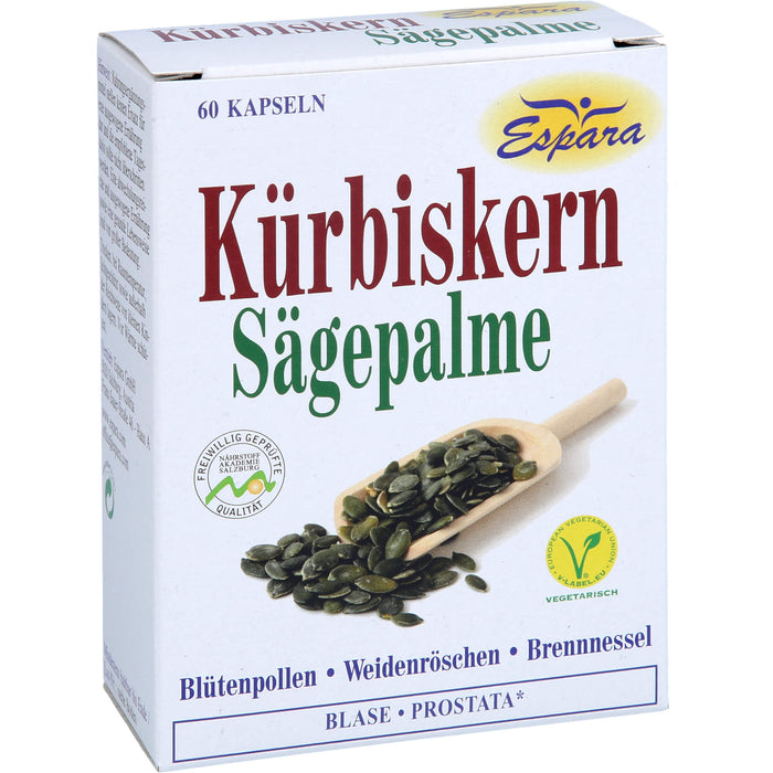 Kürbiskern-Sägepalme Kapseln für Blase und Prostata, 60 pcs. Capsules