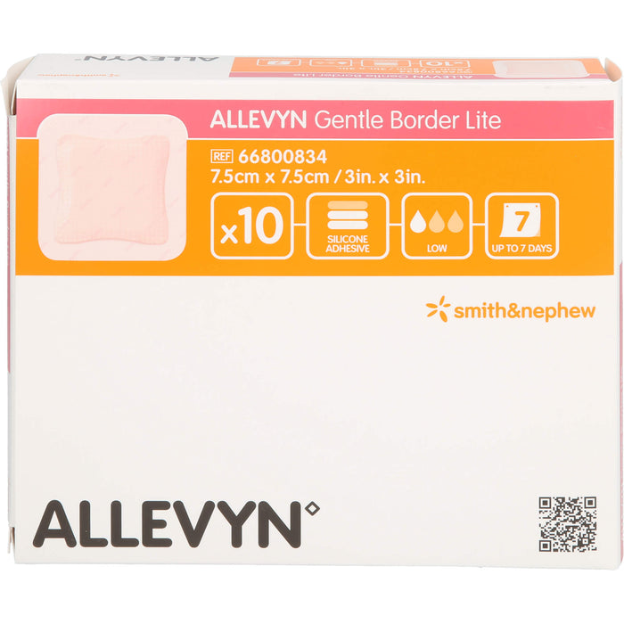 Allevyn Gentle Border Lite 7,5 x 7,5 cm Verband, 10 St VER