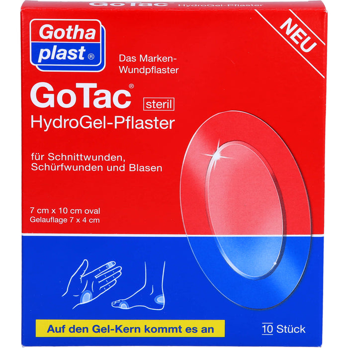 GoTac HydroGel-Pflaster 7 x 10 cm steril, 10 pc Pansement