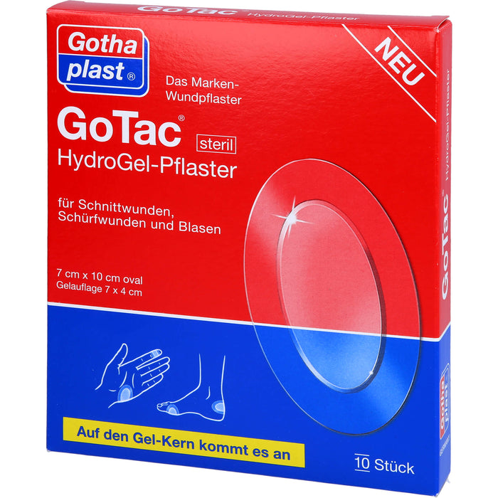 GoTac HydroGel-Pflaster 7 x 10 cm steril, 10 pc Pansement