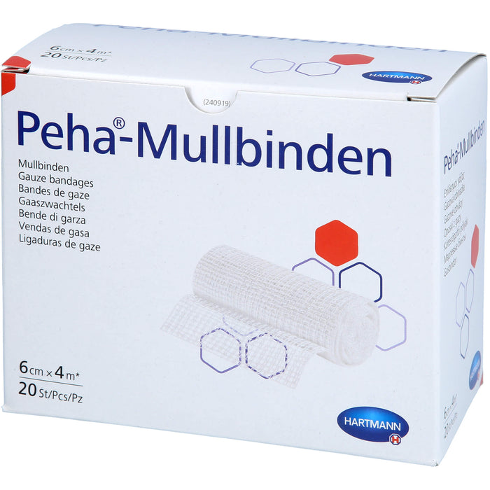 Peha-Mullbinden 6 cm x 4 m, 20 pcs. Bandage