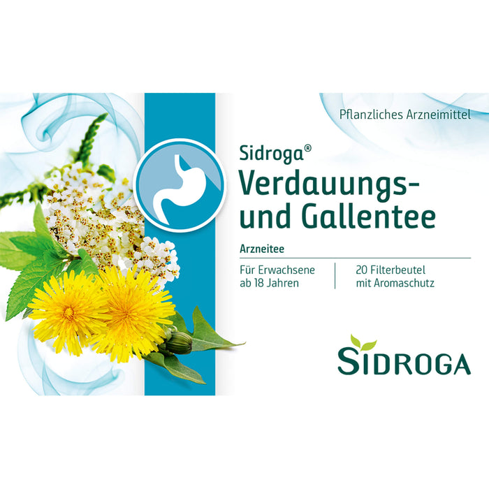 Sidroga Verdauungs- und Gallentee Filterbeutel, 20 pcs. Filter bag