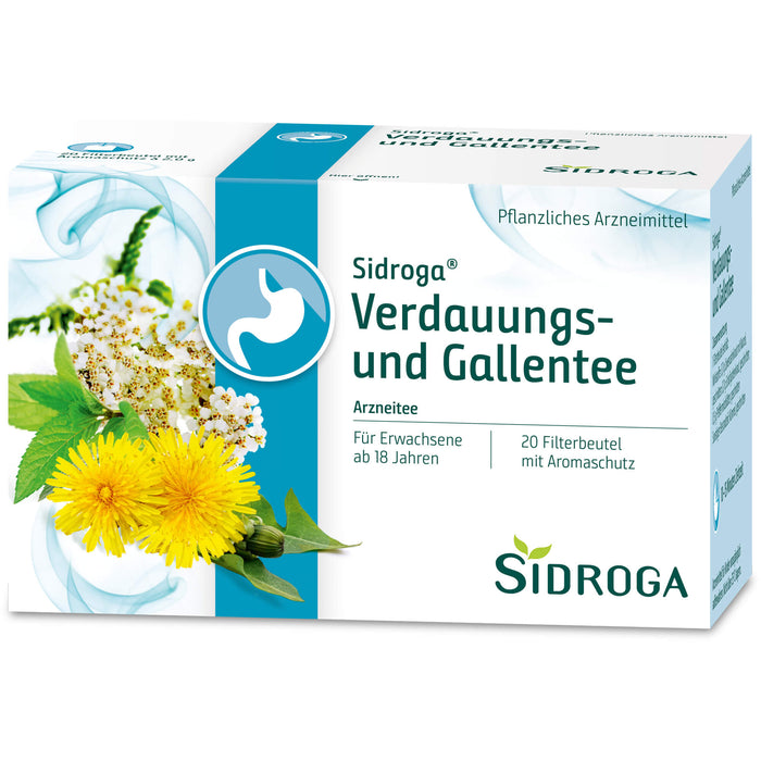 Sidroga Verdauungs- und Gallentee Filterbeutel, 20 pcs. Filter bag