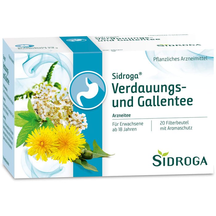 Sidroga Verdauungs- und Gallentee Filterbeutel, 20 pcs. Filter bag