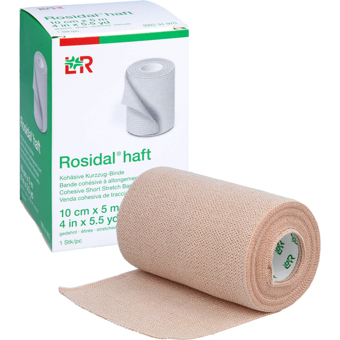 Rosidal haft Kompress.Bind. 10cmx5m, 1 pcs. Bandage