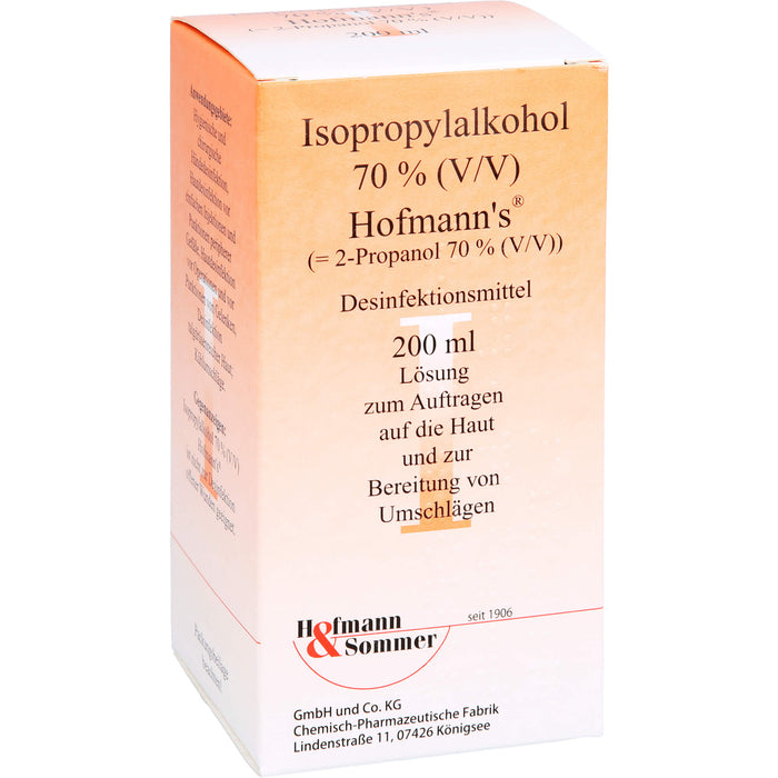 Isopropylalkohol 70% Hofmann's Desinfektionsmittel, 200 ml Solution