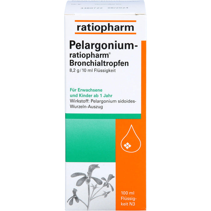 Pelargonium-ratiopharm Bronchialtropfen, 100 ml Solution