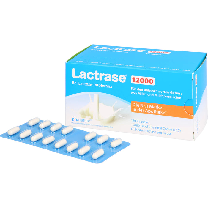 Lactrase 12000 bei Lactose-Intoleranz Kapseln, 150 pcs. Capsules