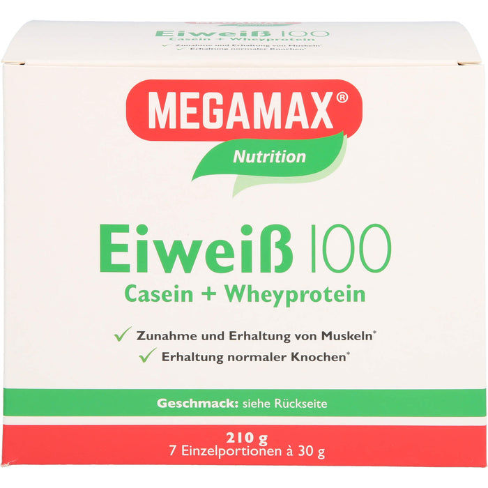 MEGAMAX Nutrition Eiweiß 100 Pulver Vanille-Geschmack, 210 g Powder