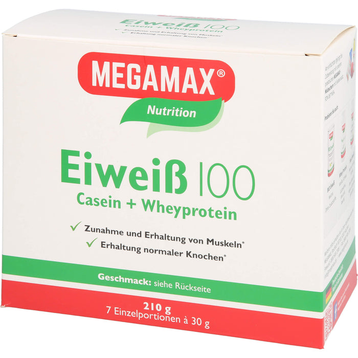 MEGAMAX Nutrition Eiweiß 100 Pulver Vanille-Geschmack, 210 g Powder