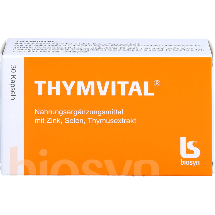 THYMVITAL Kapseln mit Thymusextrakt, Selen und Zink, 30 pcs. Capsules