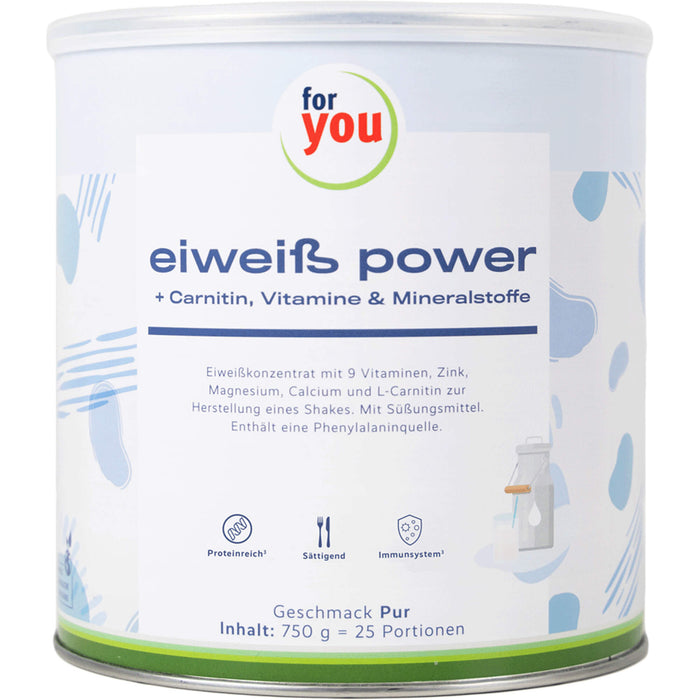 forever young Power Eiweiß + Carnitin Pulver Pur, 750 g Powder