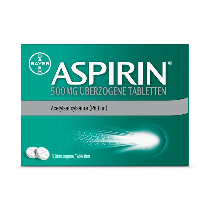 ASPIRIN 500 mg überzogene Tabletten, 8 pcs. Tablets