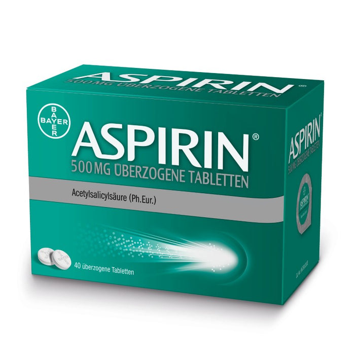 ASPIRIN 500 mg überzogene Tabletten, 40 St. Tabletten