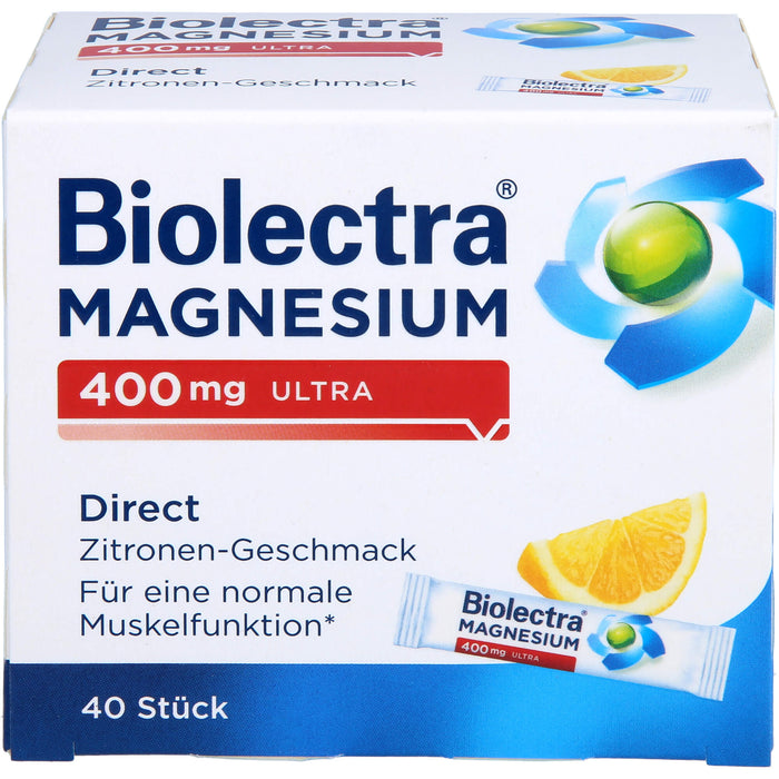 Biolectra Magnesium 400 mg ultra direct Zitronengeschmack, 40 pc Sachets