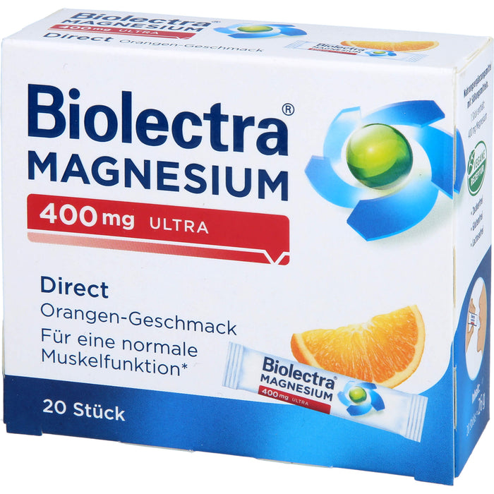 Biolectra Magnesium 400 mg ultra direct Orangengeschmack, 20 pcs. Sachets