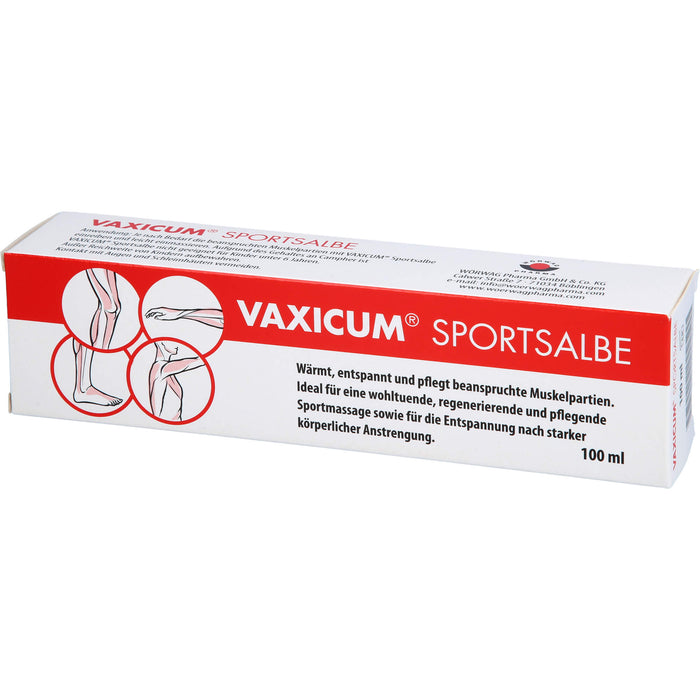 VAXICUM Sportsalbe wärmt, entspannt und pflegt beanspruchte Muskelpartien, 100 ml Onguent