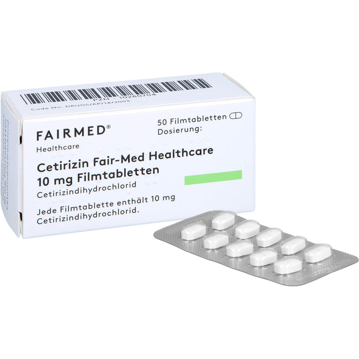 Cetirizin Fair-Med Healthcare 10 mg Filmtabletten, 50 pcs. Tablets