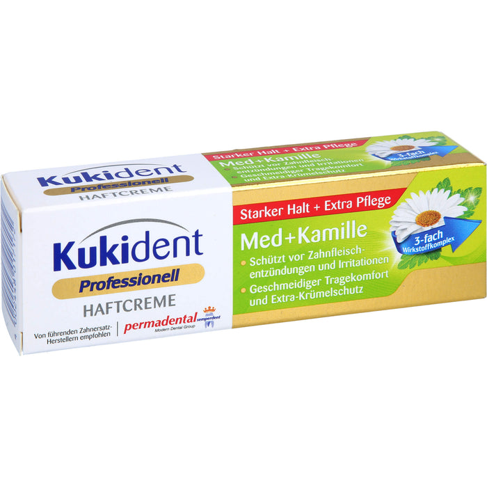 Kukident Haftcreme Med + Kamille extra starker Halt, 40 g Creme