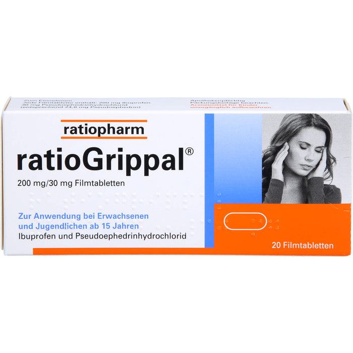 ratioGrippal 200 mg / 30 mg Filmtabletten, 20 pc Tablettes