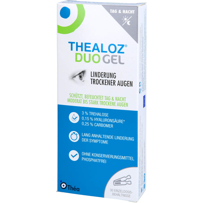 Thealoz Duo Gel - Befeuchtung, Benetzung und Schutz trockener Augen, 30 pcs. Single-dose pipettes