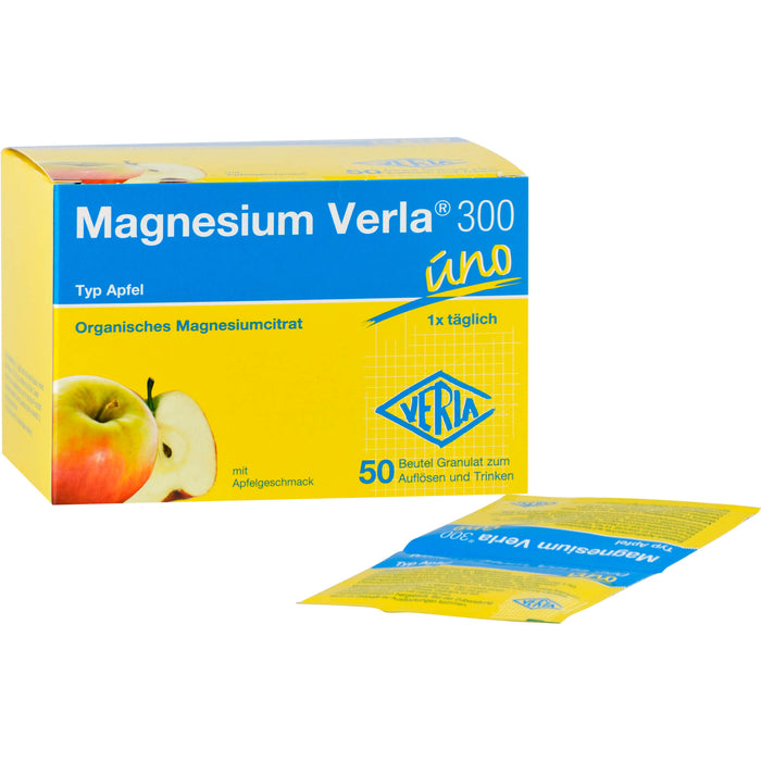 Magnesium Verla 300 uno Typ Apfel Granulat, 50 pc Sachets