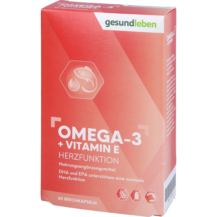 gesund leben Omega-3 Kapseln + Vitamin E, 60 St KAP