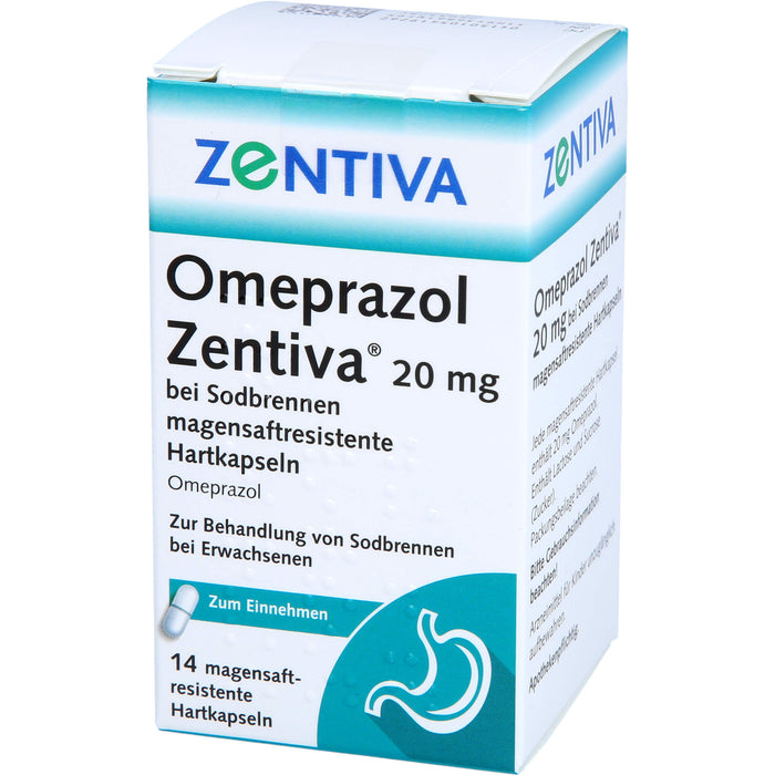 Omeprazol Zentiva 20 mg bei Sodbrennen magensaftresistente Hartkapseln, 14 pcs. Capsules