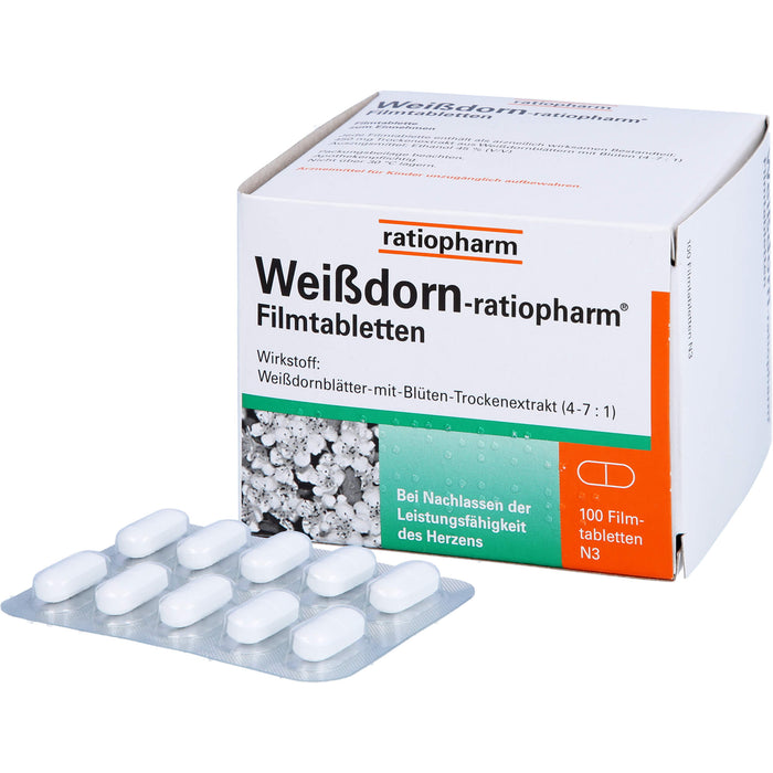 Weißdorn-ratiopharm Filmtabletten, 100 pc Tablettes