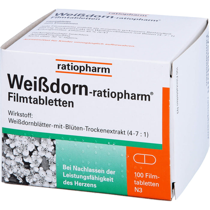 Weißdorn-ratiopharm Filmtabletten, 100 pc Tablettes