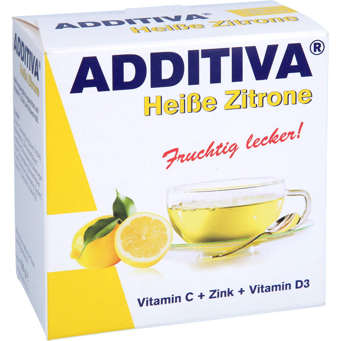 ADDITIVA Heiße Zitrone Vitamin C + Zink + Vitamin D3 Sachets, 120 g Powder