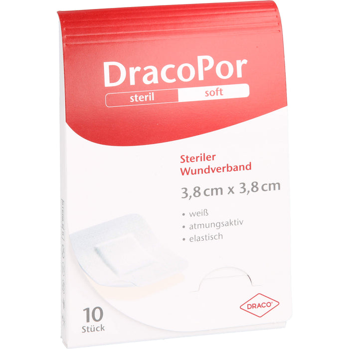 DRACOPOR Wundverband steril 3,8x3,8cm, 10 St. Pflaster