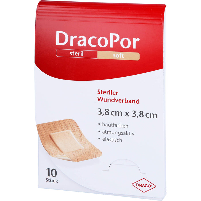 DRACOPOR Wundverband steril 3,8x3,8cm hautfarben, 10 St. Pflaster